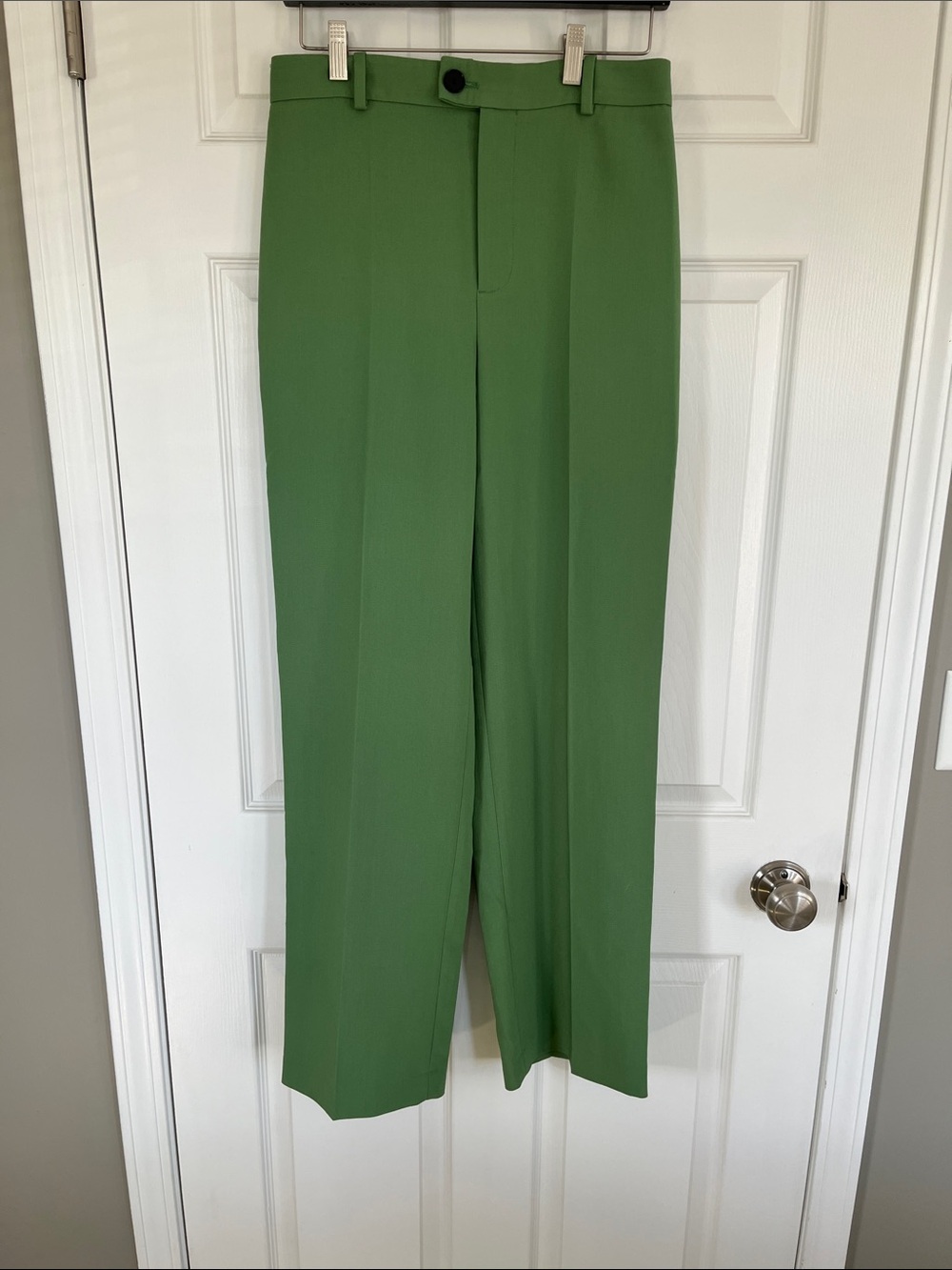 Zara Light Green High-Waist Trousers Size Small